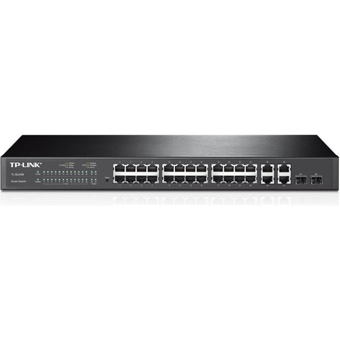 Коммутатор TP-LINK TL-SL2428 на 24 порта 10/100 Мбит/с и 4 гигабитных порта