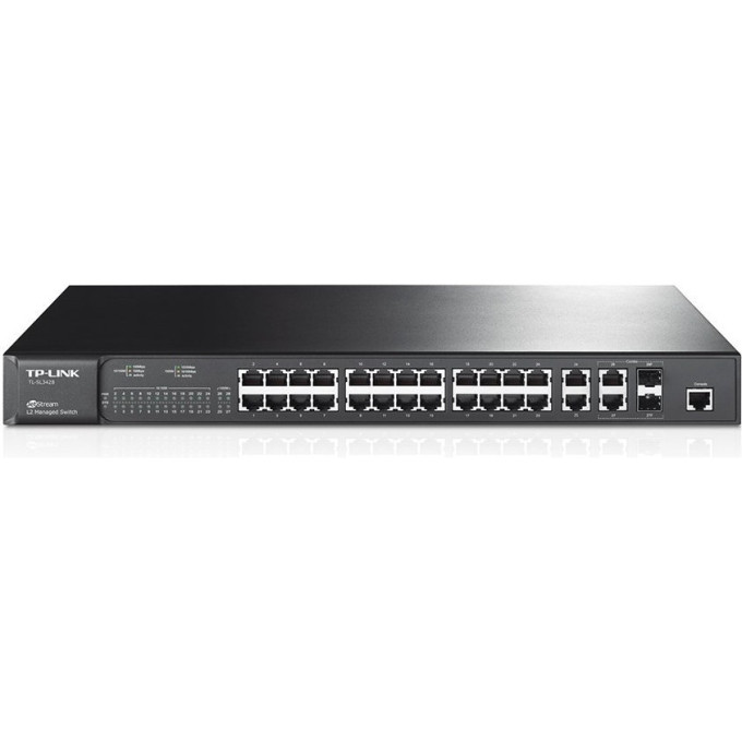 Коммутатор TP-LINK TL-SL3428 на 24 порта 10/100 Мбит/с и 4 гигабитных порта